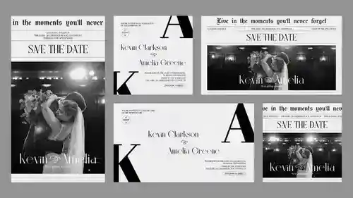 印度教风格垂直婚礼邀请AE模板