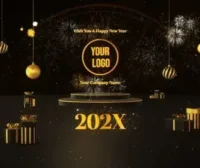 新年快乐标志FCPX模板