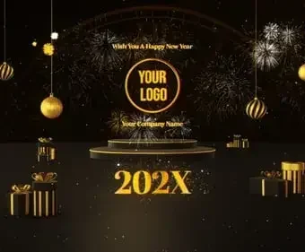 新年快乐标志FCPX模板