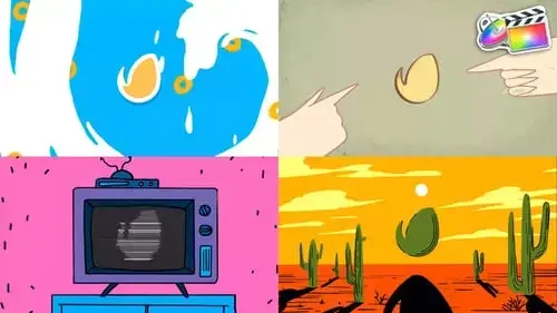 FCPX模板：艺术绘画动态转场LOGO标志mg动画